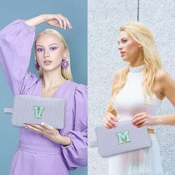 Koiernr Valentines Day Gifts, Makeup Bag, Cute Cosmetic Bag, Personalized Initial Preppy Patch Makeup Bag, Travel Cosmetic Bag, Makeup Bag is a Birthday, Valentines Day Gifts for Him