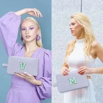 Koiernr Valentines Day Gifts, Makeup Bag, Cute Cosmetic Bag, Personalized Initial Preppy Patch Makeup Bag, Travel Cosmetic Bag, Makeup Bag is a Birthday, Valentines Day Gifts for Him