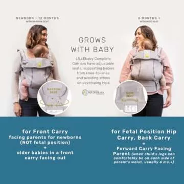 LÍLLÉbaby Complete Airflow Ergonomic 6-in-1 Baby Carrier Newborn to Toddler - with Lumbar Support - for Children 7-45 Pounds - 360 Degree Baby Wearing - Inward and Outward Facing - Charcoal/Silver