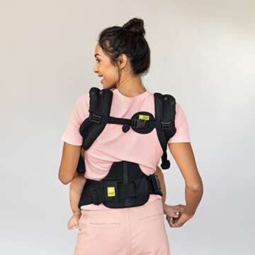 LÍLLÉbaby Complete Airflow Ergonomic 6-in-1 Baby Carrier Newborn to Toddler - with Lumbar Support - for Children 7-45 Pounds - 360 Degree Baby Wearing - Inward and Outward Facing - Charcoal/Silver