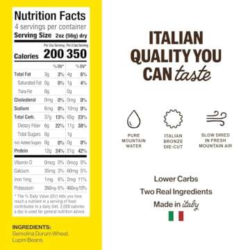 Brami Italian Protein Pasta, Variety | Low Carb | High Fiber | High Protein | Non-GMO | Keto | Made in Italy | Dry Pasta | Semolina Pasta | Fortified with Heart Healthy Lupini Beans | 12oz (Pack of 3)