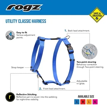Reflective Adjustable Dog H Harness for Large Dogs
