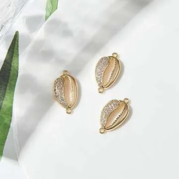 LiQunSweet 30Pcs CZ Charms for Jewelry Making