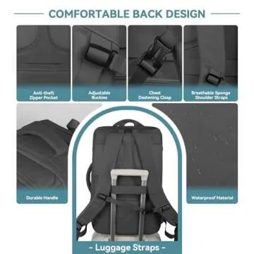 Travel Backpack 50L Expandable Laptop Carry On Bag