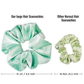 Whaline Pastel Hair Scrunchies Large Velvet Elastic Scrunchy Bobbles Ice Cream Color Hair Bands Soft...