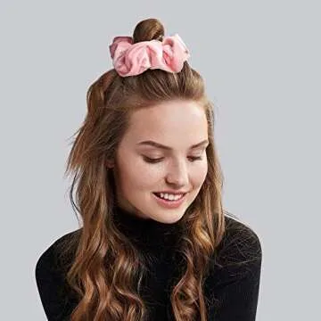 Whaline Pastel Hair Scrunchies Large Velvet Elastic Scrunchy Bobbles Ice Cream Color Hair Bands Soft Hair Ties Hair Accessories for Girls Women, 6 Colors