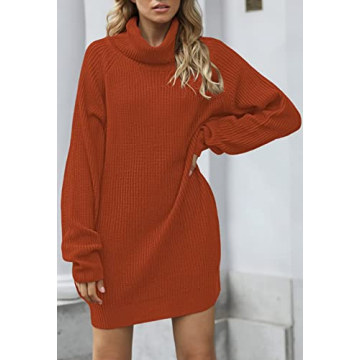 Stylish Oversized Turtleneck Sweater Dress for Women