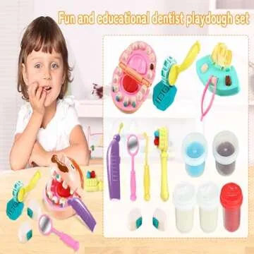 CORPER TOYS Dentist Color Dough Set for Kids Ages 4-8 with Dental Kit Drill and Fill Tools Doctor DIY Playset for Toddlers Color Dough Art Craft Gift Set for Birthday Christmas