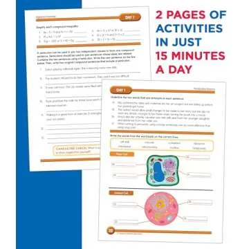 Summer Bridge Activities 8th to 9th Grade Workbooks All Subjects, Middle School Books With Math, Reading Comprehension, Science, Fitness, Social Studies, Writing Practice, and Flash Cards