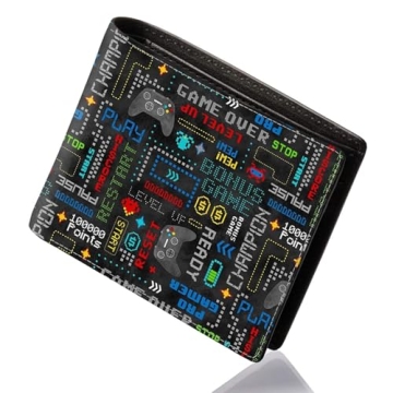 FRMARCH Teen Boys Wallet - Stylish Gaming Design Slim Leather Bi-Fold