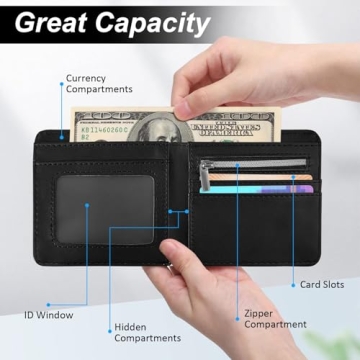 FRMARCH Gaming Wallet for Teens - Slim Leather Bi-Fold Design