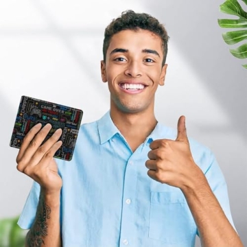 FRMARCH Gaming Wallet for Teens - Slim Leather Bi-Fold Design