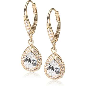 Anne Klein Gold Tone Leverback Earrings