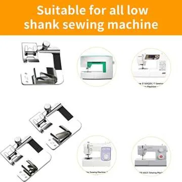 ANYQOO Rolled Hem Pressure Foot Set for Low Shank Machines