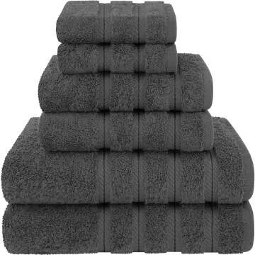 Luxury Dark Gray 6 Piece Towel Set | 100% Cotton
