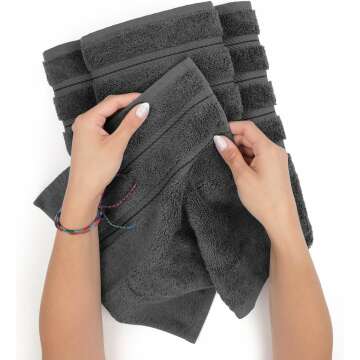 Luxury Dark Gray 6 Piece Towel Set | 100% Cotton