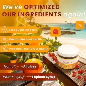Sugar-Free Marine Collagen Gummies (90 Collagen Chews) Potent 500mg Collagen Gummy for Hair Growth, Healthier Skin & Nails, Pore Reducer & Elasticity Hydrolyzed, Gluten Free, Non-GMO, Orange Flavor