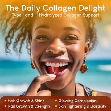Sugar-Free Marine Collagen Gummies (90 Collagen Chews) Potent 500mg Collagen Gummy for Hair Growth, Healthier Skin & Nails, Pore Reducer & Elasticity Hydrolyzed, Gluten Free, Non-GMO, Orange Flavor