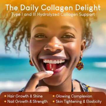 Sugar-Free Marine Collagen Gummies (90 Collagen Chews) Potent 500mg Collagen Gummy for Hair Growth, Healthier Skin & Nails, Pore Reducer & Elasticity Hydrolyzed, Gluten Free, Non-GMO, Orange Flavor