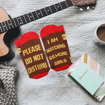TSOTMO Women Socks TV Shows Gift Please Do Not Disturb I AM Watching TV Shows Socks For Fans