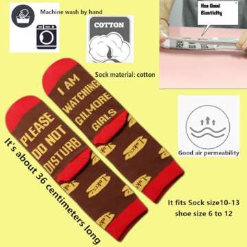 TSOTMO Women Socks TV Shows Gift Please Do Not Disturb I AM Watching TV Shows Socks For Fans