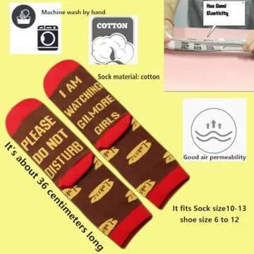 TSOTMO Women Socks TV Shows Gift Please Do Not Disturb I AM Watching TV Shows Socks For Fans