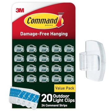 Command Outdoor Light Clips - Weather Resistant and Clear Clips