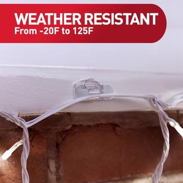 Command Outdoor Light Clips - Weather Resistant and Clear Clips