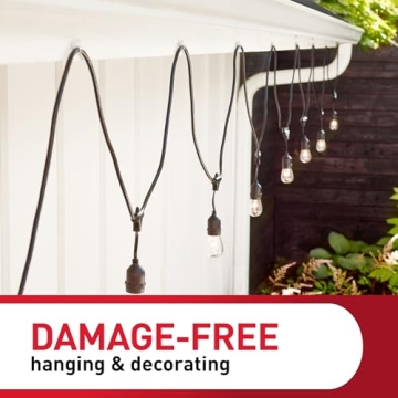 Command Outdoor Light Clips - Weather Resistant and Clear Clips