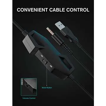 ZIUMIER Gaming Headset with Microphone, Compatible with PS4 PS5 Xbox One PC Laptop, Over-Ear Headphones with LED RGB Light, Noise Canceling Mic, 7.1 Stereo Surround Sound