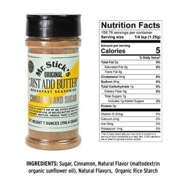 Mr. Stick’s Original “Just Add Butter” Cinnamon Sugar Blend - Delicious Breakfast Seasoning - ...