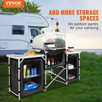 VEVOR Camping Kitchen Table - Folding Outdoor Cooking Station