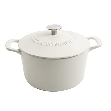 Martha Stewart 7 QT Enamel Cast Iron Dutch Oven for All Cooking