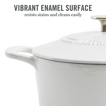 Martha Stewart 7 QT Enamel Cast Iron Dutch Oven for All Cooking