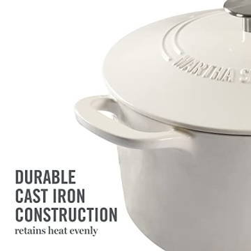 Martha Stewart 7 QT Enamel Cast Iron Dutch Oven for All Cooking