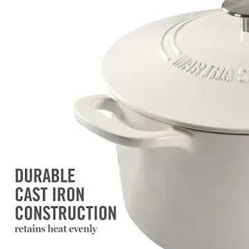 Martha Stewart 7 QT Enamel Cast Iron Dutch Oven for All Cooking