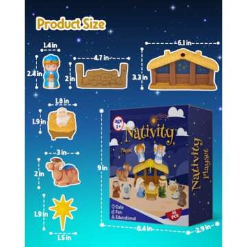 Nativity Set for Kids | 25 Piece Christmas Playset