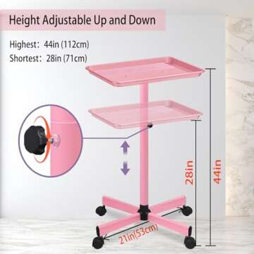 Niuadage Salon Tray, Salon Rolling Tray on Wheels, Salon Color Tray, Hair Stylist Tray, Allumium Sal...