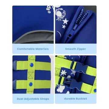 Gogokids Kids Swim Vest Float Jacket - Boys' and Girls' Floaties Swimsuit Buoyancy Swimwear