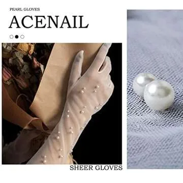 Elegant Acenail Pearl Bridal Gloves for Weddings and Parties