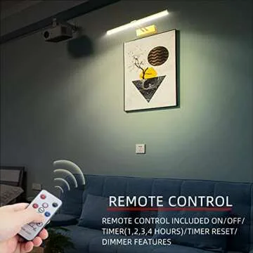 RAIFOOLLY Picture Light,5000mAh Rechargeabl Art Lights for Paintings,Remote 16" Display Accent Light...