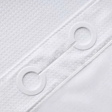 No Hooks Required Dotted Waffle Weave Shower Curtain with Snap in Liner -Extra Long 71W x 86H,Hotel Grade,Spa Like Bath Curtain,White