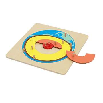 Montessori Earth Interior Panel Puzzle Early Childhood Education Geographical Aids Montessori Materi...