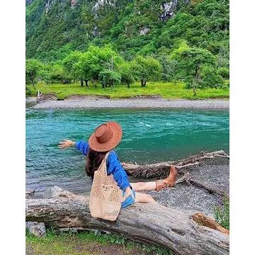 Generic Women'S Beach Bag Woven Straw Bag Summer Beach Handbag Large Capacity Travel Shoulder Handbags Hobo Bag (Beige)