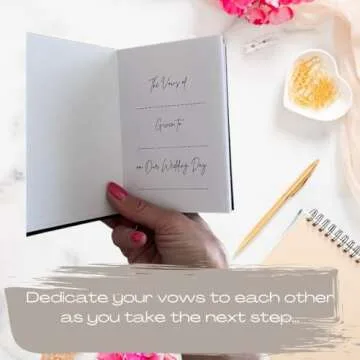 MC2CDesigns Vow Books for Wedding(Pack of 2) His and Her Vows Book-Vow Renewal Hardback Books-25 Page Wedding Journals w/White Keepsake Box-Black & White All Inclusive Wedding Vow Books