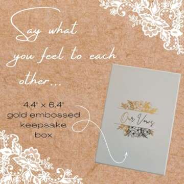 MC2CDesigns Vow Books for Wedding(Pack of 2) His and Her Vows Book-Vow Renewal Hardback Books-25 Page Wedding Journals w/White Keepsake Box-Black & White All Inclusive Wedding Vow Books