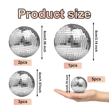 Newmemo 11pcs Disco Ball Cake Decorations for All Occasions