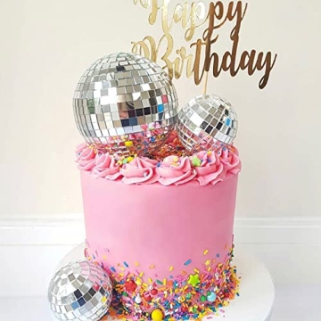 Newmemo 11pcs Disco Ball Cake Decorations for All Occasions