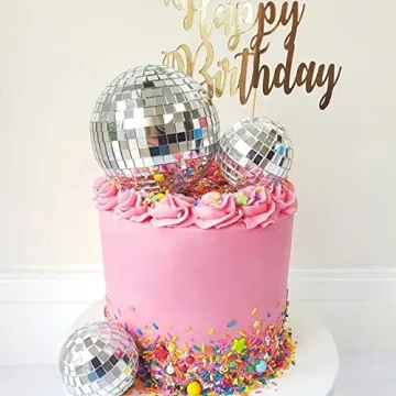 Newmemo 11pcs Disco Ball Cake Decorations for All Occasions