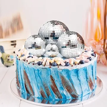 Newmemo 11pcs Disco Ball Cake Decorations for All Occasions